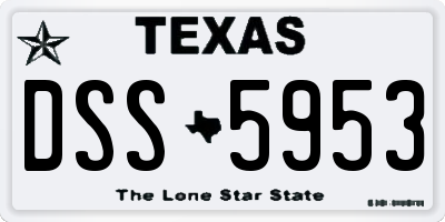 TX license plate DSS5953