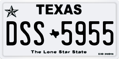 TX license plate DSS5955