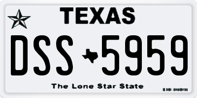 TX license plate DSS5959