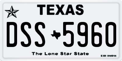 TX license plate DSS5960