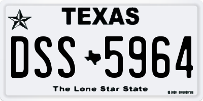 TX license plate DSS5964
