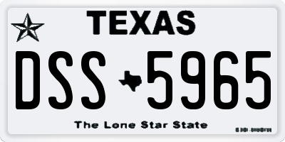 TX license plate DSS5965