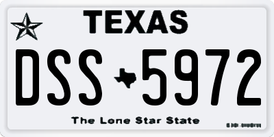 TX license plate DSS5972