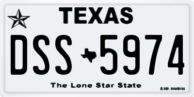 TX license plate DSS5974