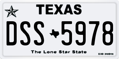 TX license plate DSS5978