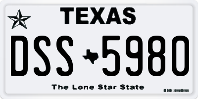 TX license plate DSS5980