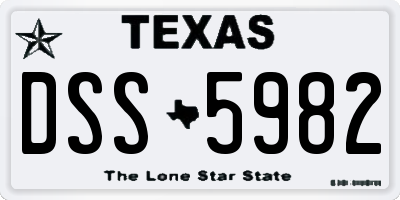 TX license plate DSS5982