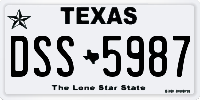 TX license plate DSS5987