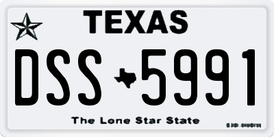 TX license plate DSS5991