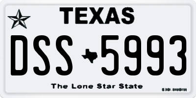 TX license plate DSS5993