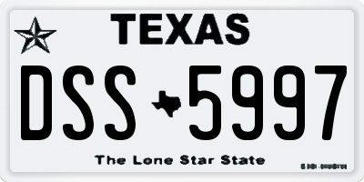 TX license plate DSS5997