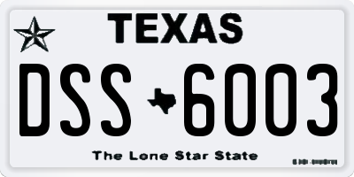 TX license plate DSS6003