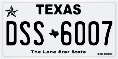 TX license plate DSS6007