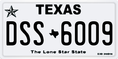 TX license plate DSS6009