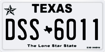 TX license plate DSS6011