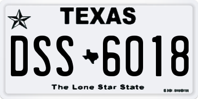 TX license plate DSS6018
