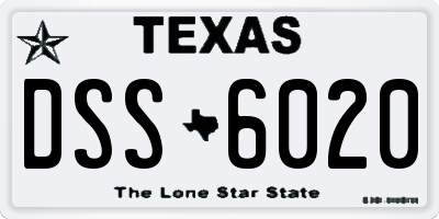 TX license plate DSS6020
