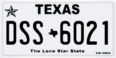 TX license plate DSS6021