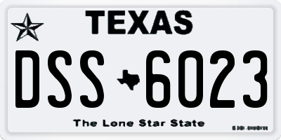 TX license plate DSS6023