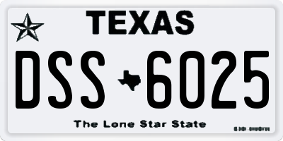 TX license plate DSS6025