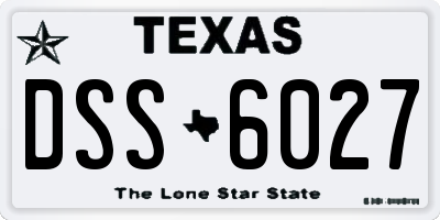 TX license plate DSS6027