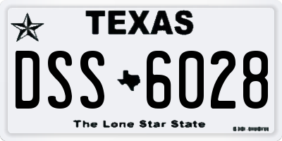 TX license plate DSS6028