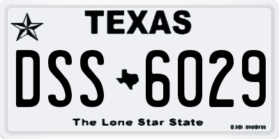 TX license plate DSS6029