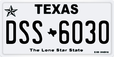 TX license plate DSS6030