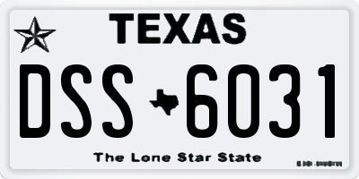 TX license plate DSS6031