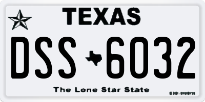 TX license plate DSS6032