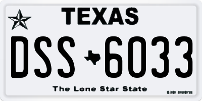 TX license plate DSS6033