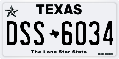 TX license plate DSS6034