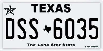TX license plate DSS6035