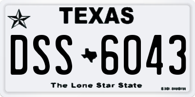 TX license plate DSS6043