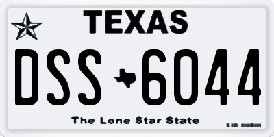 TX license plate DSS6044