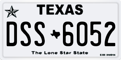TX license plate DSS6052