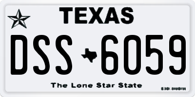 TX license plate DSS6059