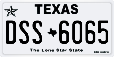 TX license plate DSS6065