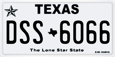 TX license plate DSS6066