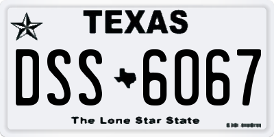 TX license plate DSS6067