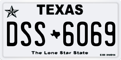 TX license plate DSS6069