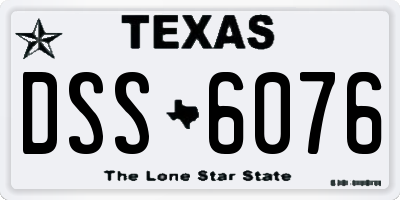 TX license plate DSS6076