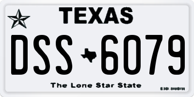 TX license plate DSS6079