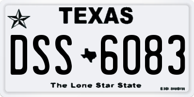 TX license plate DSS6083