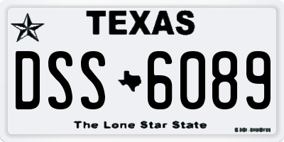 TX license plate DSS6089