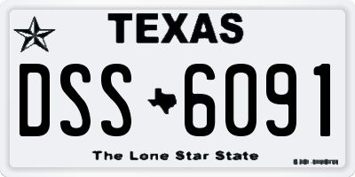 TX license plate DSS6091
