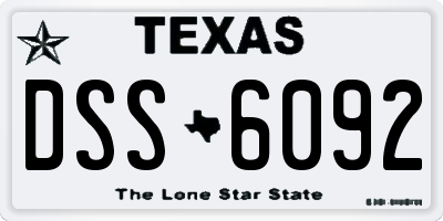 TX license plate DSS6092