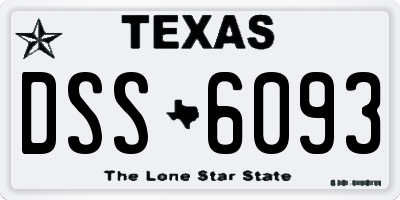 TX license plate DSS6093