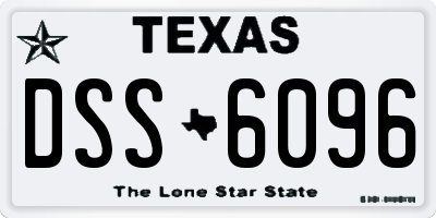 TX license plate DSS6096