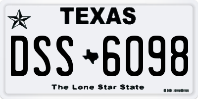 TX license plate DSS6098